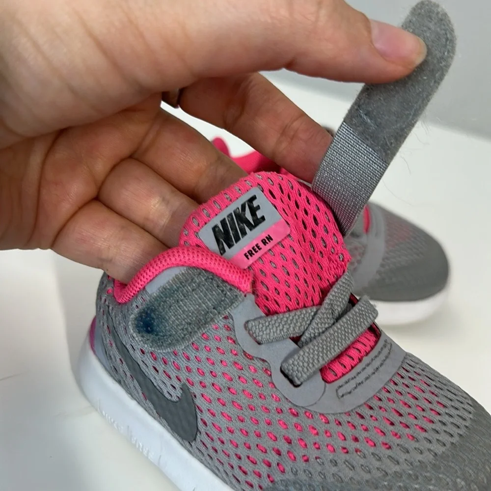 Nike Kids Gray and Pink Lightweight Sneakers